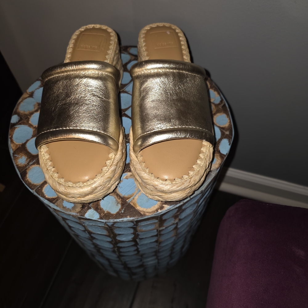 Dolce Vita Gold Espadrille Slides